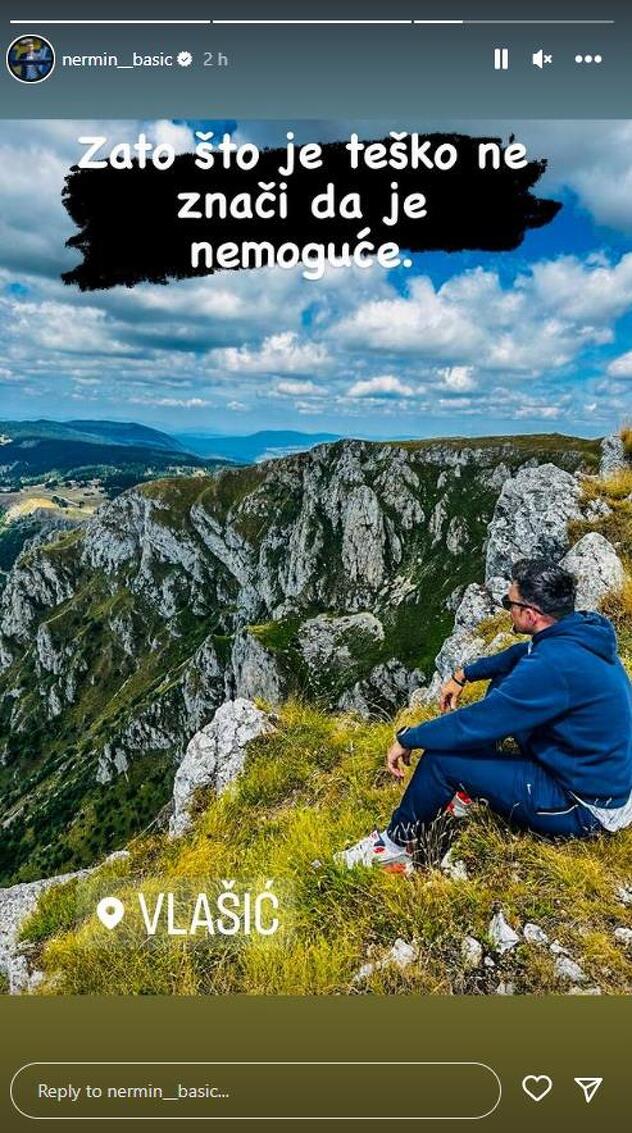 Objava trenera Željezničara Nermina Bašića na Instagramu