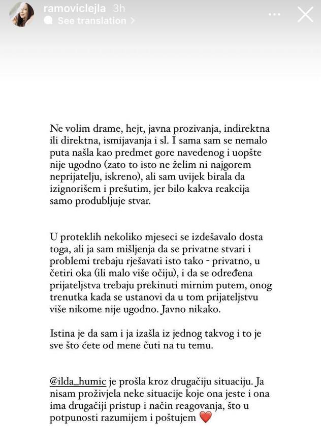 Screenshot: Instagram/lejlaramic