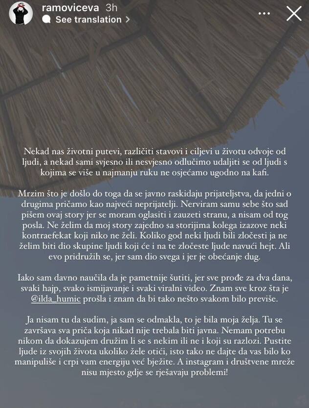 Screenshot: Instagram/ramoviceva