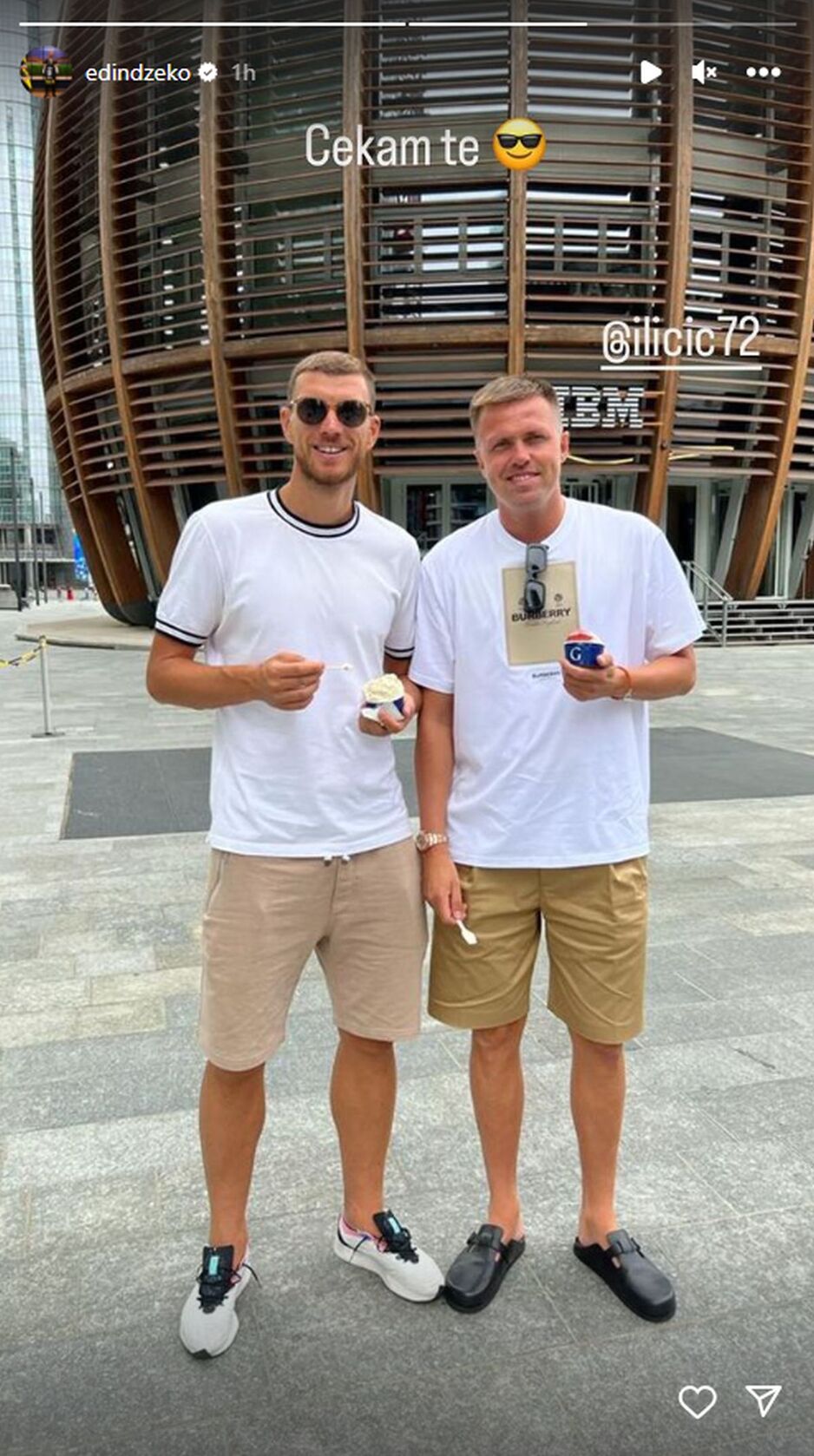 Edin Džeko i Josip Iličić (Foto: Instagram)