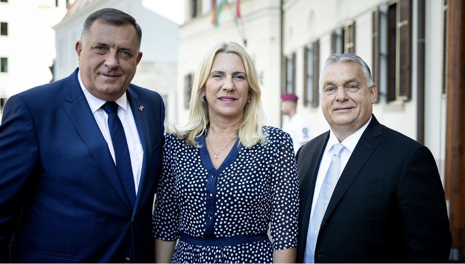 Milorad Dodik, Željka Cvijanović i Viktor Orban (Foto: Ured premijera Mađarske)