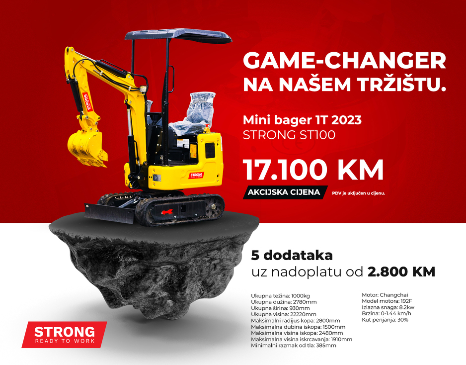 Akcija na manje modele bagera