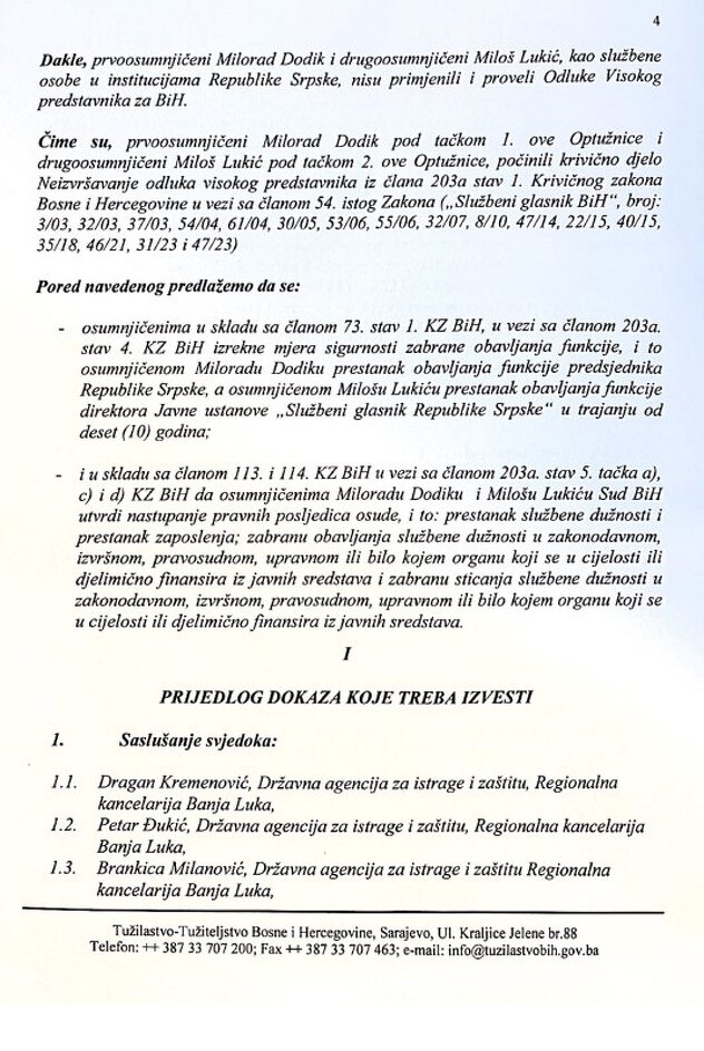 Dio iz optužnice (Foto: RTRS)