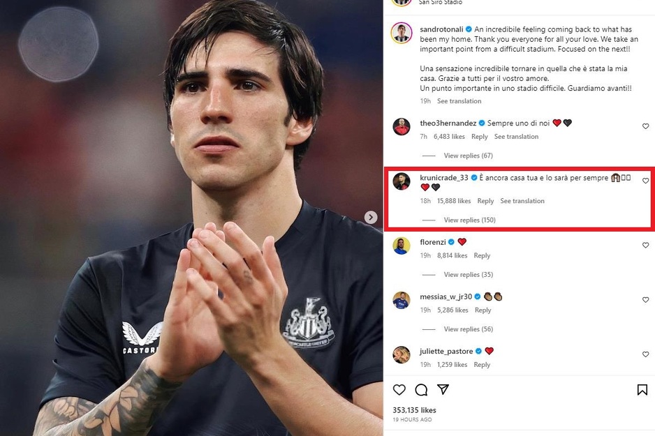 Komentar Krunića na Instagramu (Foto: Screenshot)