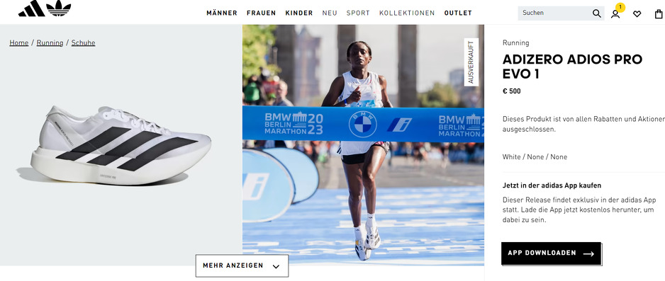 Adidas web shop