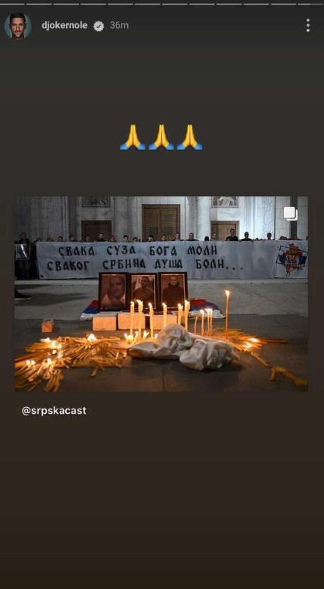 Objava Novaka Đokovića na Instagramu