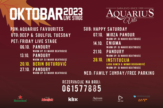 Oktobarski repertoar u Aquarius Vilsu