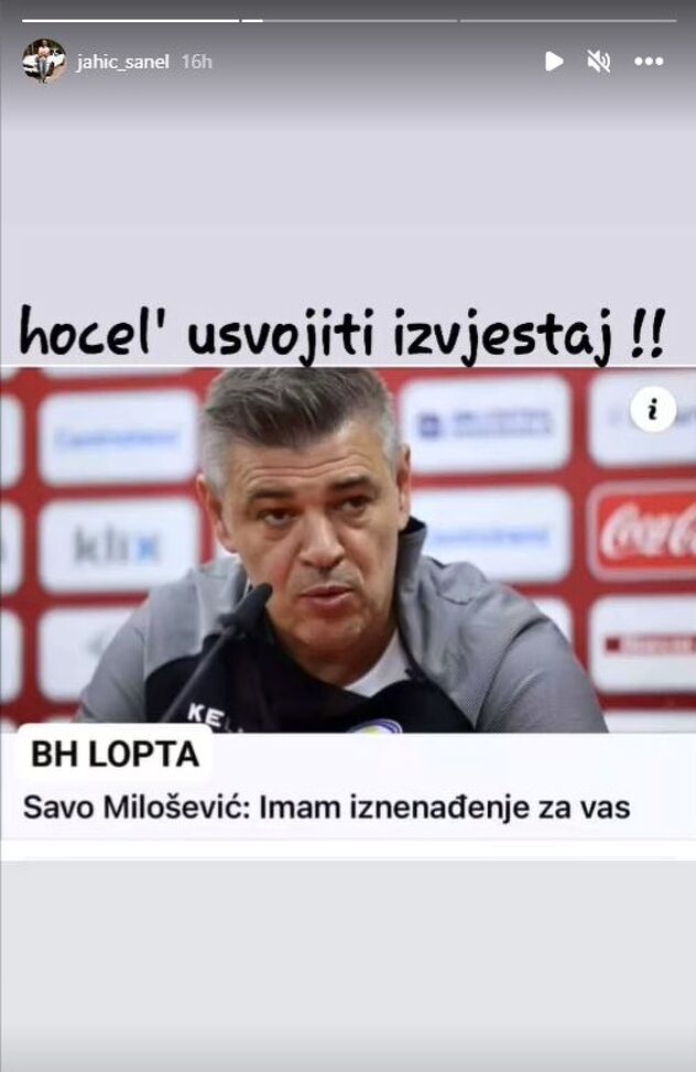 Story Sanela Jahića na Instagramu (Foto: Screenshot)