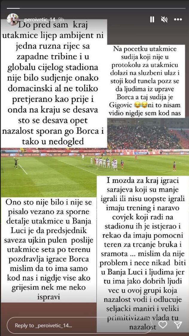 Instagram story Perice Ivetića (Foto: Screenshot)