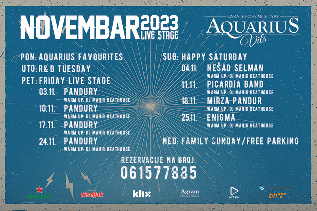 Repertoar Aquarius Vilsa za mjesec novembar