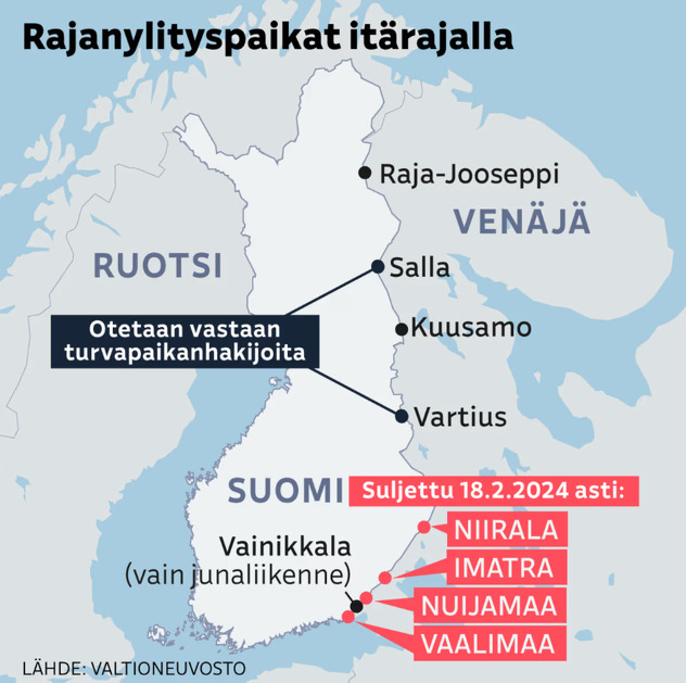 Migrantska kriza aktivna na nekoliko graničnih prijelaza (Foto: Yle)