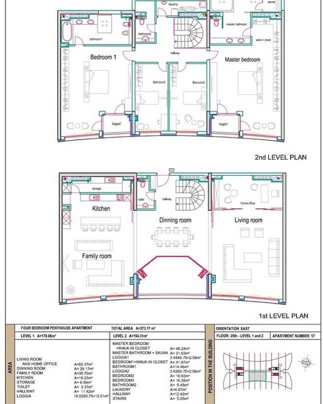 Plan penthouse jedinice u Sarajevo Toweru