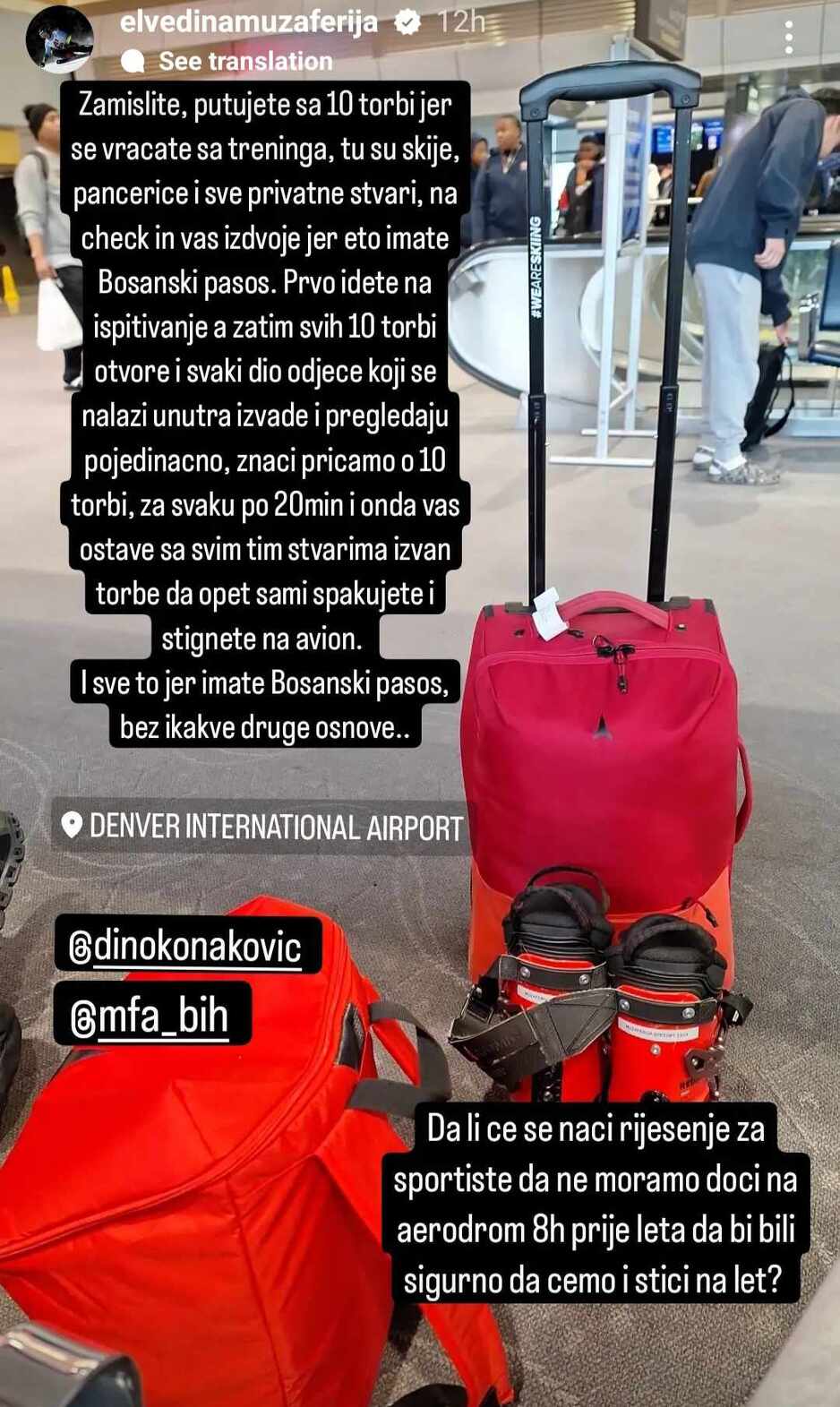 Elvedina Muzaferija opisala muke bh. sportista (Foto: Instagram)