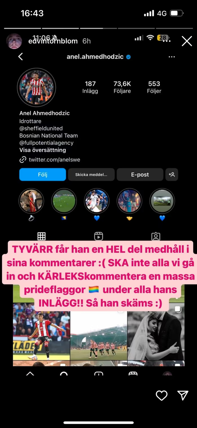Instagram objave Edvina Törnbloma (Foto: Instagram)