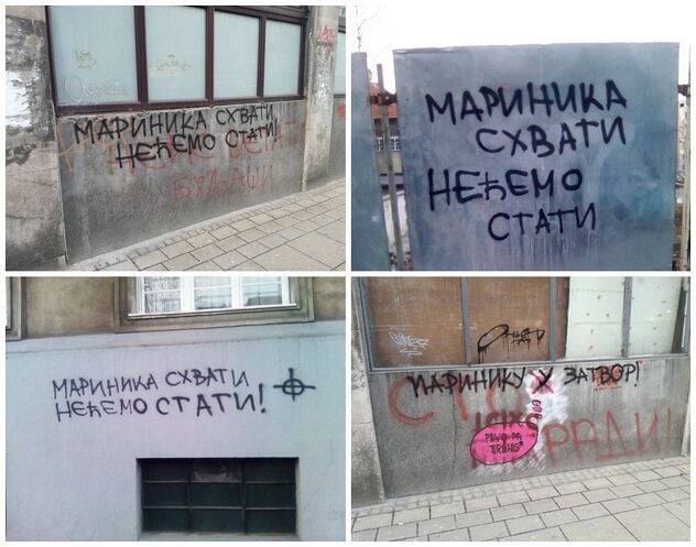 Uvredljivi grafiti upućeni Mariniki Tepić (Foto: Nova stranka)