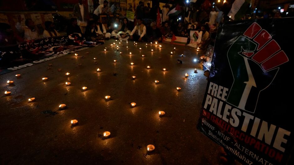 Protest za Palestince u Karačima, Pakistan (Foto: SkyNews)