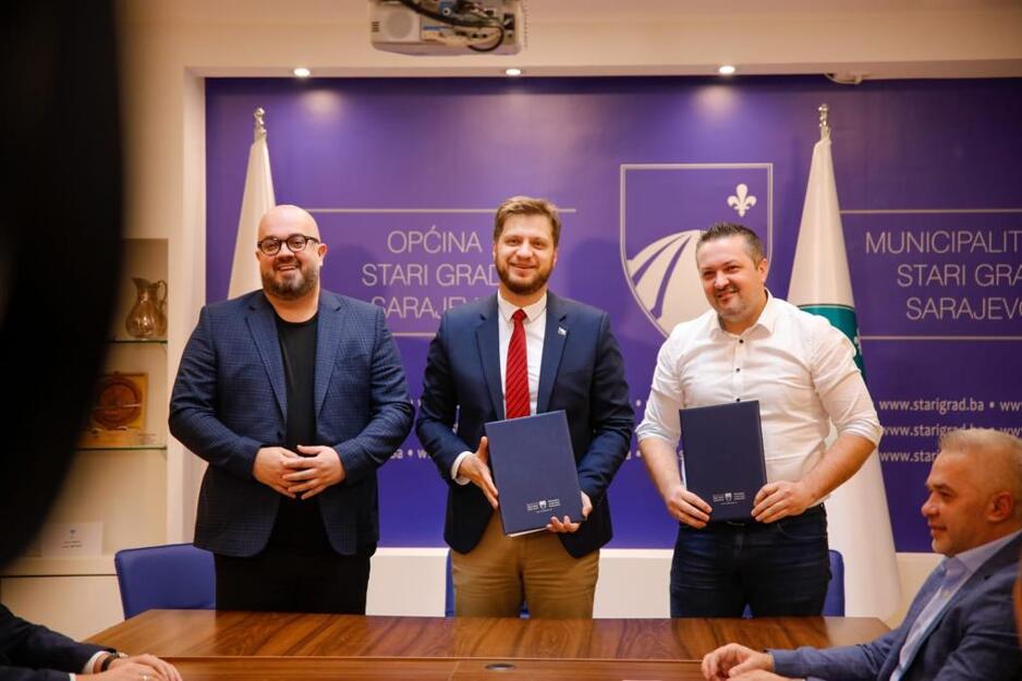 Ministar saobraćaja Kantona Sarajevo Adnan Šteta, načelnik Općine Stari Grad Irfan Čengić i direktor Direkcije za puteve Kantona Sarajevo Selmir Kovač