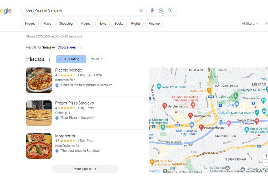 Piccolo Mondo je jedan od restorana sa najboljim recenzijama u Sarajevu