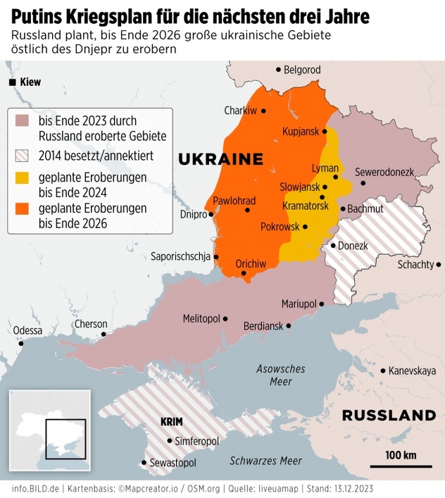 Njemački BILD je ranije objavio ruski plan za zauzimanje ukrajinskih teritorija
