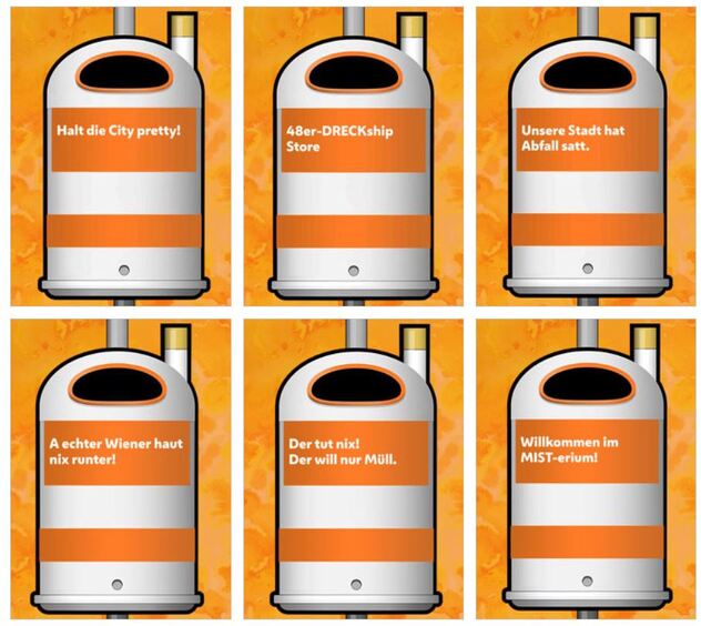 Natpisima na kantama se nastoji utjecati na svijest o gradskoj čistoći (Foto: Stadt Wien)
