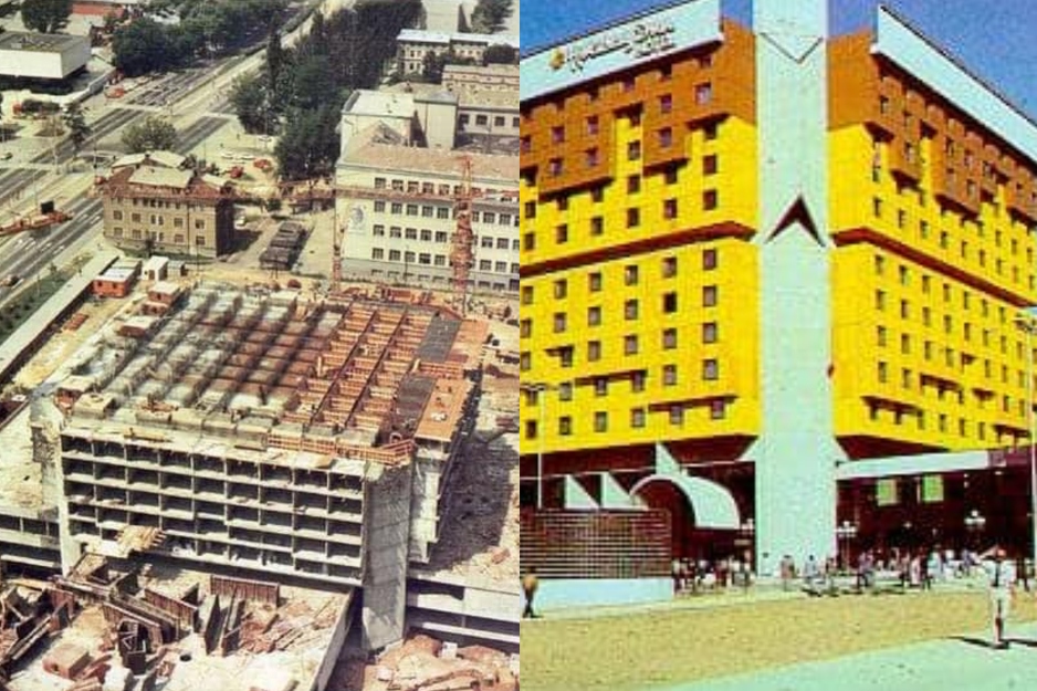 Hotel Holiday Inn tokom i nakon izgradnje (Foto: Facebook Sarajevo nekad i sad)