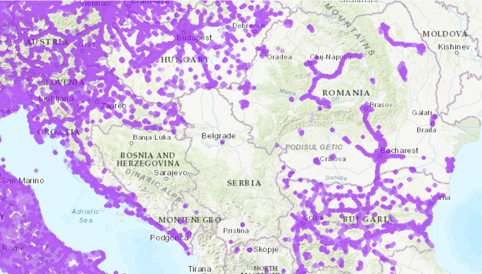 Pokrivenost 5G signalom na području Balkana
