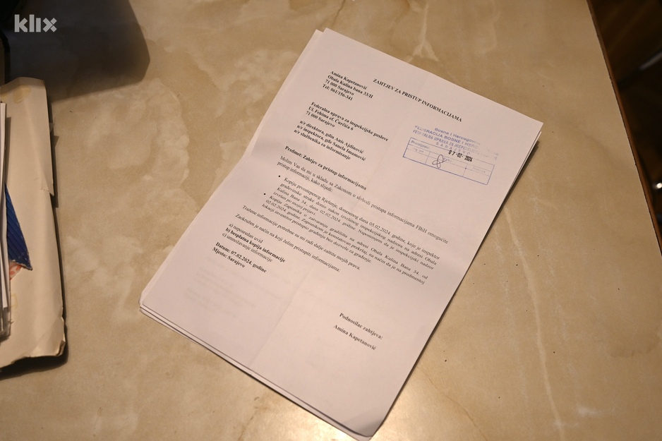 Zahtjev za pristup informacijama (Foto: V. D./Klix.ba)