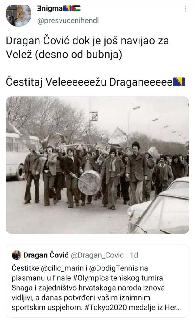 Fotografija Dragana Čovića u dresu Veleža (Foto: Twitter)