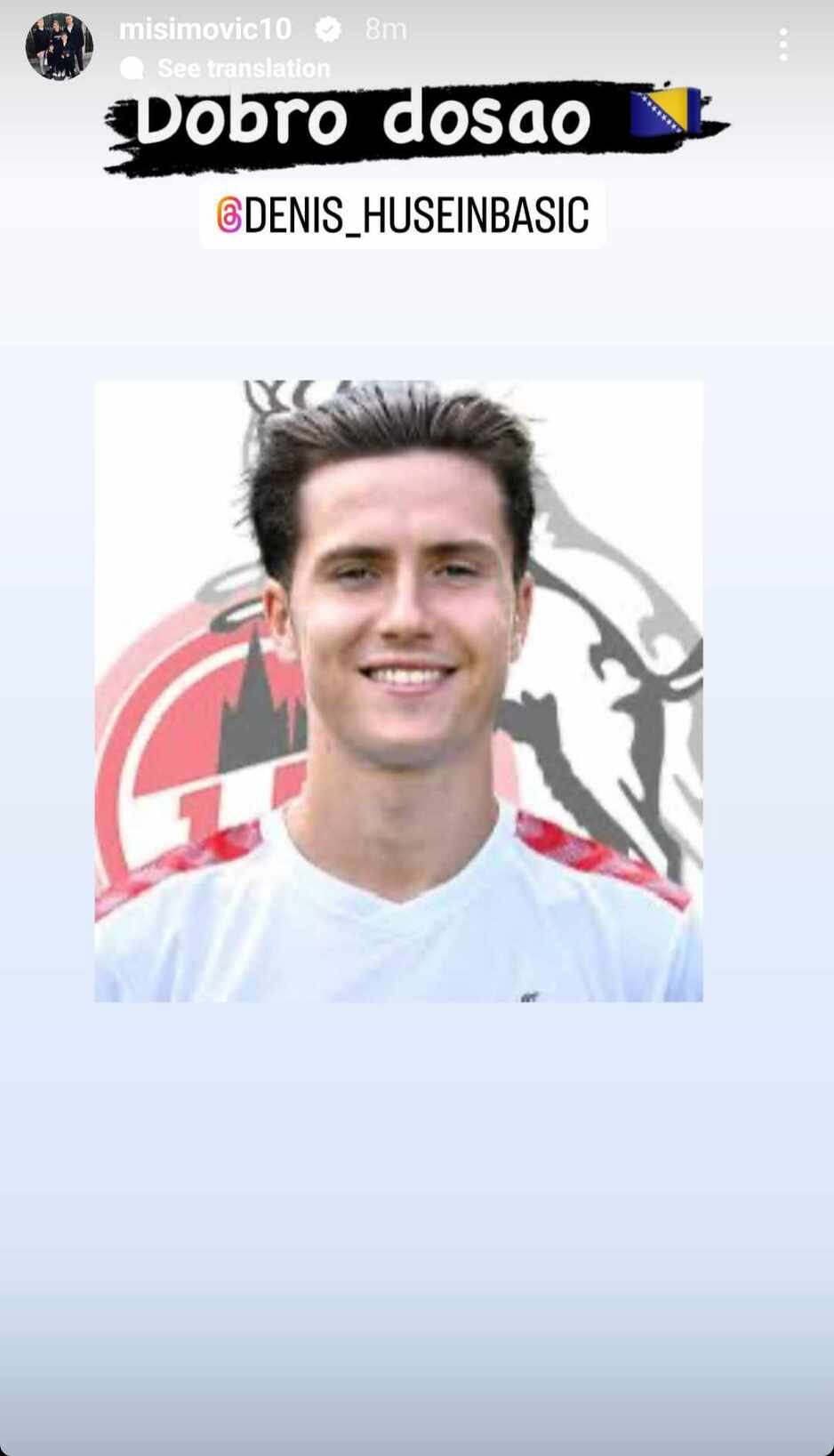 Misimovićeva poruka Huseinbašiću (Foto: Instagram)