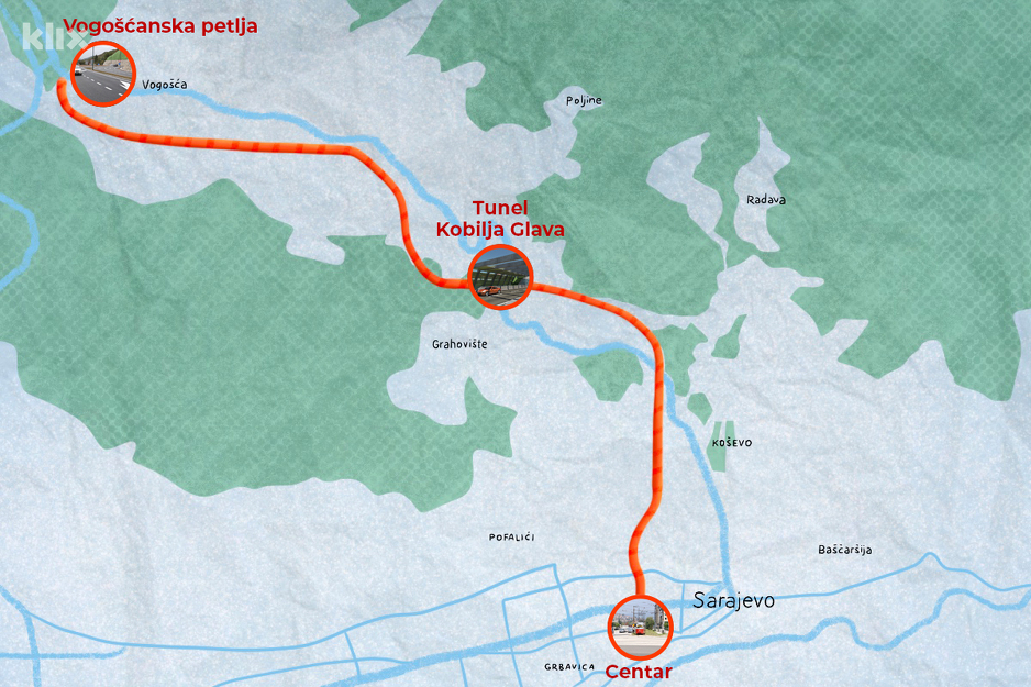 Trasa Prve transverzale (Ilustracija: A. L./Klix.ba)