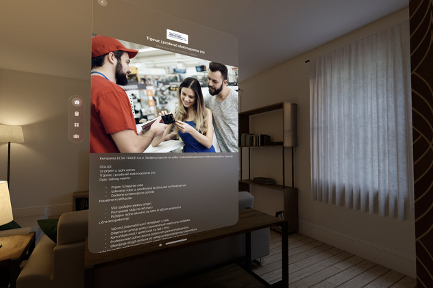 Klix Posao aplikacija za Apple Vision Pro