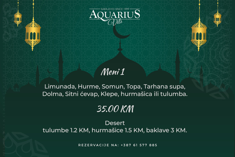 Ramazanski meni u Aquarius Vilsu