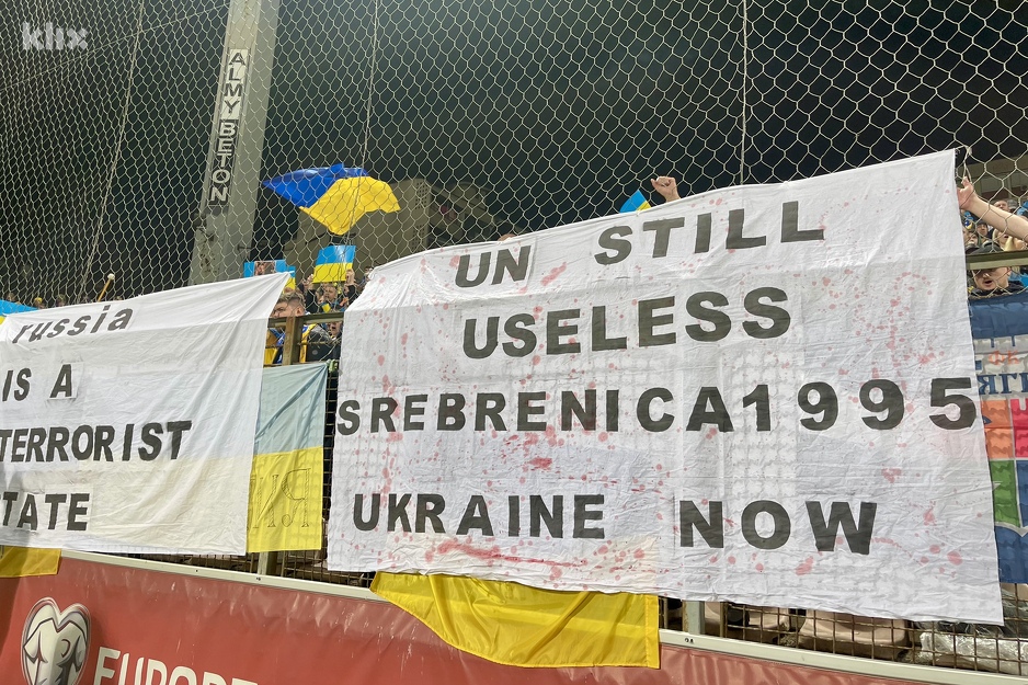 Parola ukrajinskih navijača u Zenici (Foto: T. S./Klix.ba)