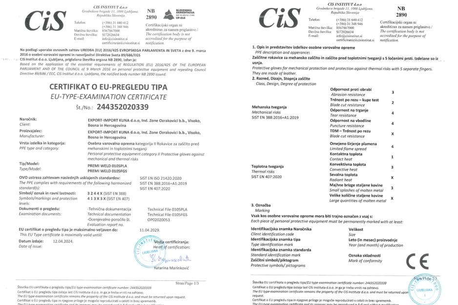 Certifikat CIS - Kuna Visoko