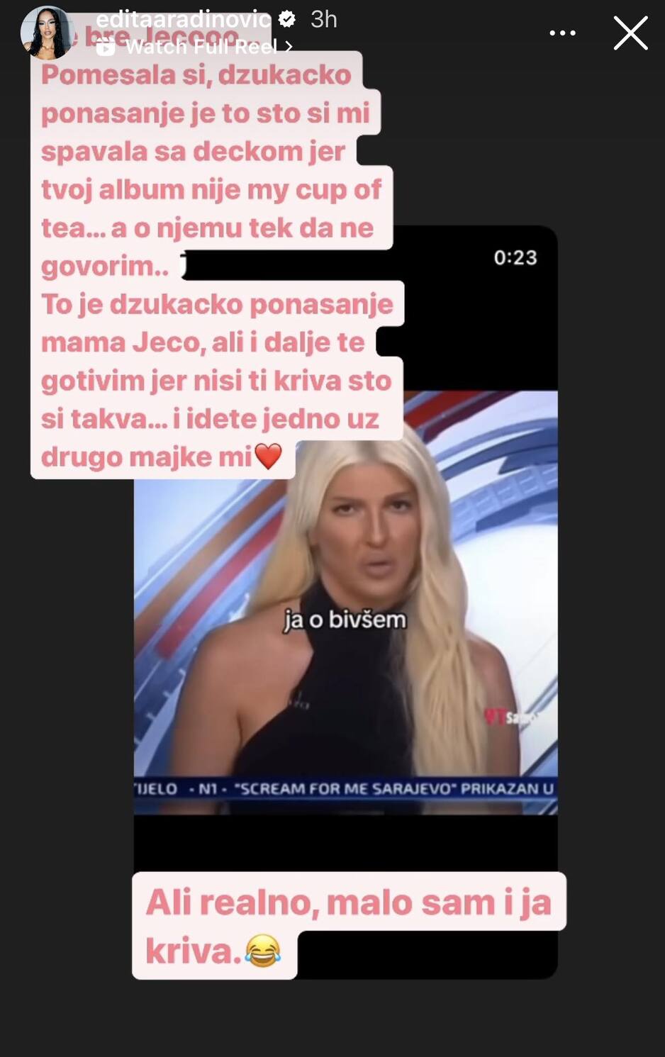 Screenshot: Instagram/editaaradinovic