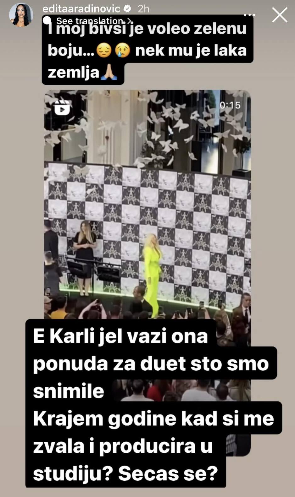 Screenshot: Instagram/editaaradinovic