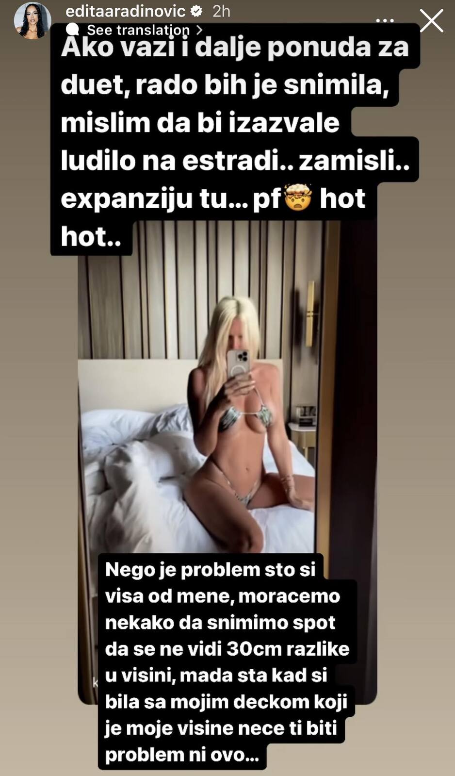 Screenshot: Instagram/editaaradinovic