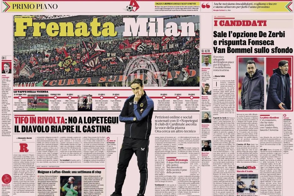 Današnje izdanje najuglednijeg italijanskog lista La Gazzetta dello Sport