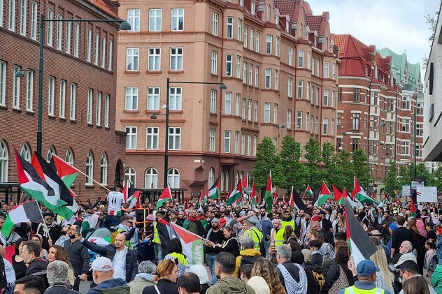 Protest podrške Palestini pred finale Eurosonga u Malmeu, Švedska (Foto: Klix.ba)
