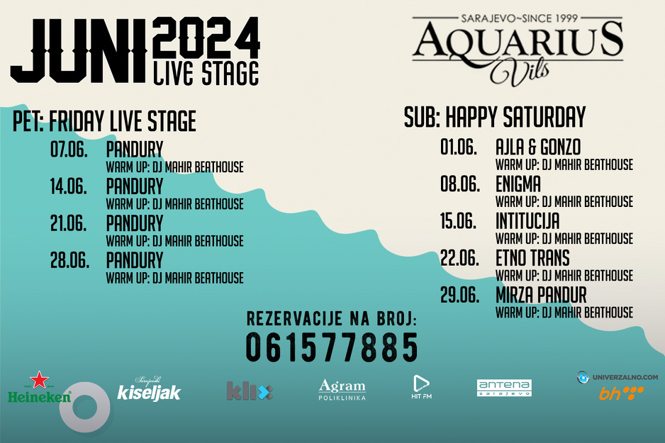 Repertoar za mjesec juni u Aquarius Vilsu