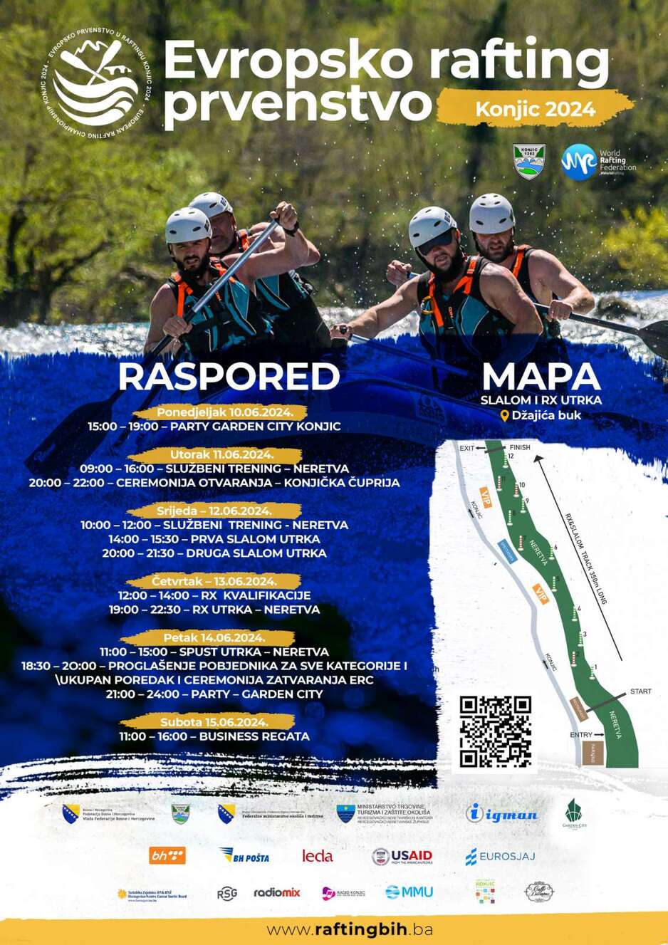 Raspored Evropskog prvenstva u raftingu u Konjicu