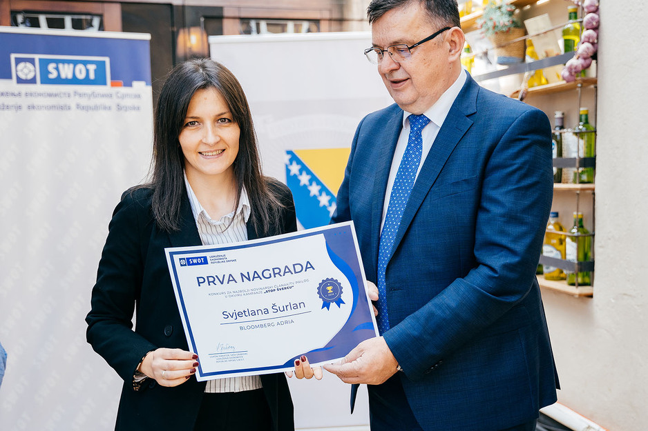Dodijeljene su nagrade za najbolja novinarska izvješća na temu crnog tržišta duhanskih proizvoda u BiH