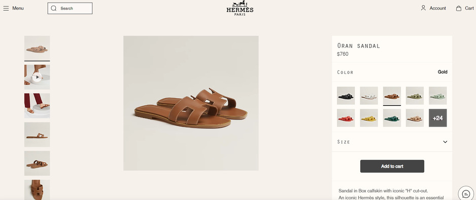 Screenshot/www.hermes.com