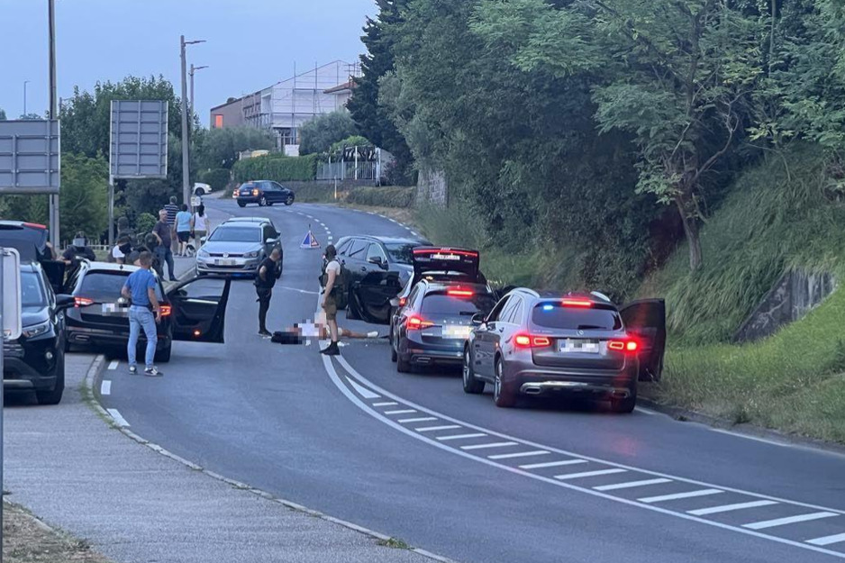 Blokirana cesta kod Pirana tokom hapšenja (Foto: RTV Slo)