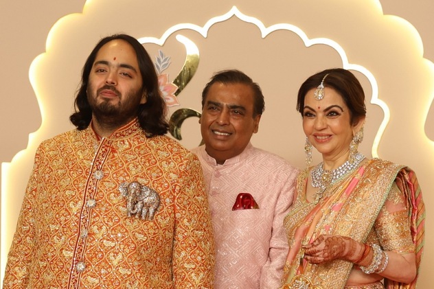 Anant, Mukesh i Nita (Foto: EPA-EFE)