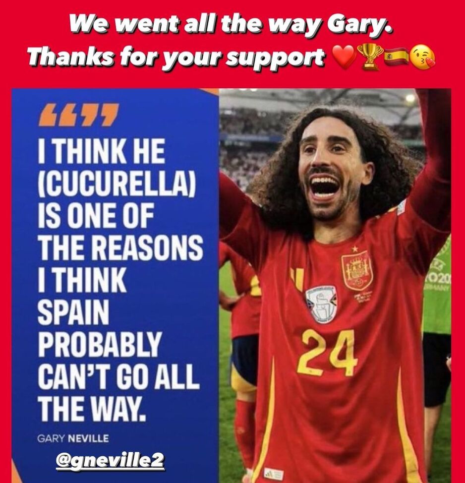 Cucurella odgovorio Nevilleu (Foto: Instagram)