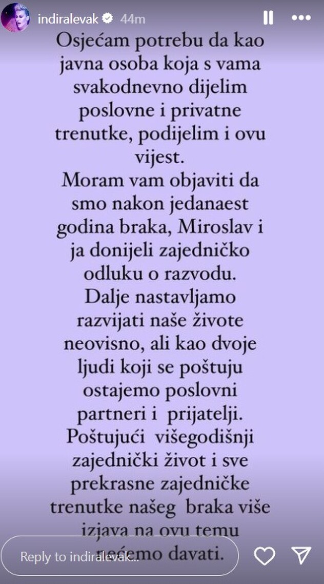 Screenshot: Instagram/indiralevak