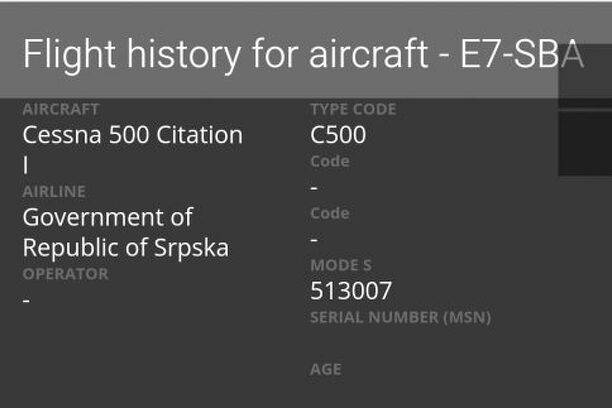 Informacije o vlasniku aviona