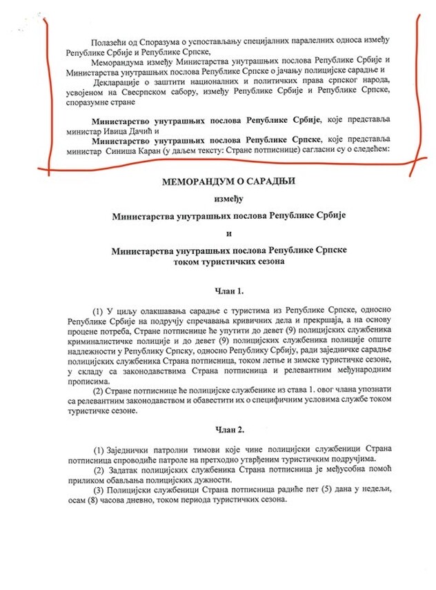 Pravni osnov na koji se pozivaju MUP RS-a i MUP-a Srbije o razmjeni policajaca tokom turističke sezone