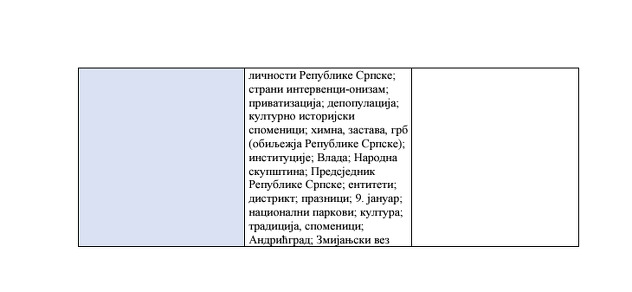 Dijelovi Nastavnog plana i programa RS